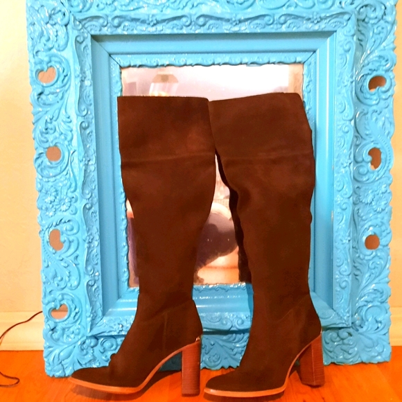 Vintage EUC  M.K. brown suede real leather over the knee boots - Picture 1 of 17